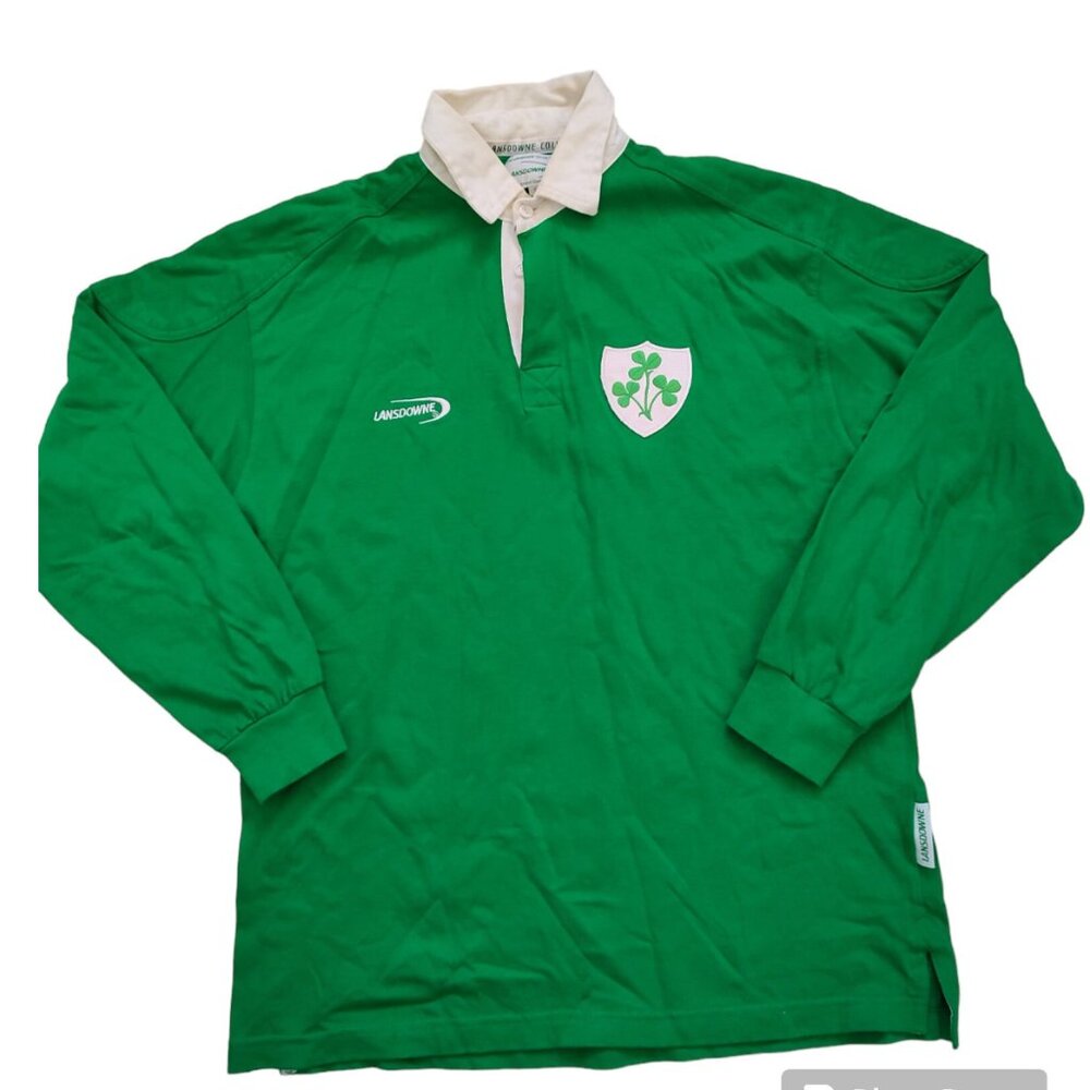 Lansdowne Ireland Irish Rugby Long Sleeve polo shirt-Medium-NEW
